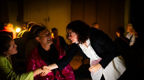 Cellist Anastasia Kobekina at the audience conversation after her recital